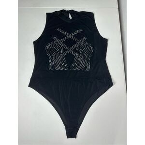 Love Nation Women Black Bodysuit Size 2X